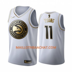 Maillot NBA Atlanta Hawks Trae Young 11 Nike 2019-20 Blanc Golden Edition Swingman - Homme